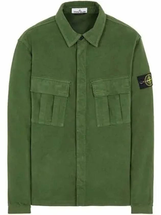 Wappen Patch Two Pocket Shirt Jacket Khaki - STONE ISLAND - BALAAN 2