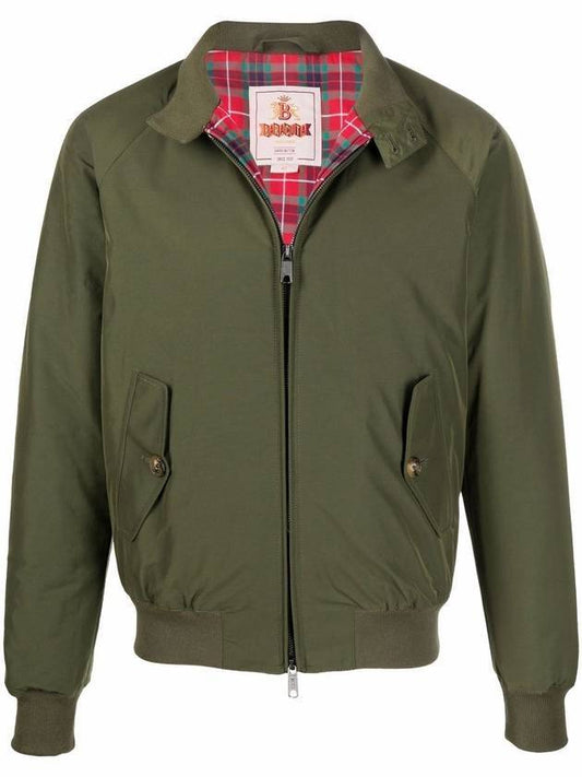 Men's Zip-up Bomber Cotton Jacket Green - BARACUTA - BALAAN.