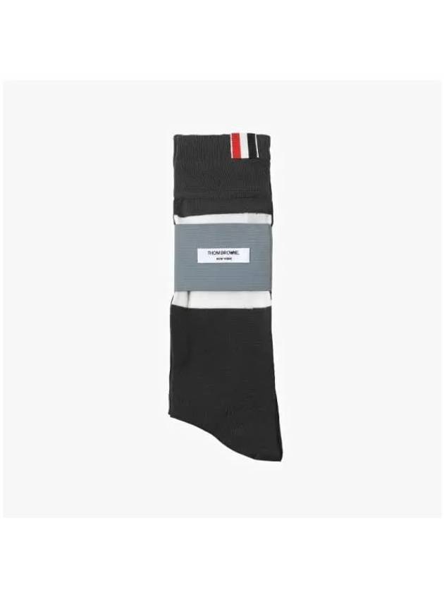 Men's Diagonal Light Weight Midi Socks Dark Grey - THOM BROWNE - BALAAN 3