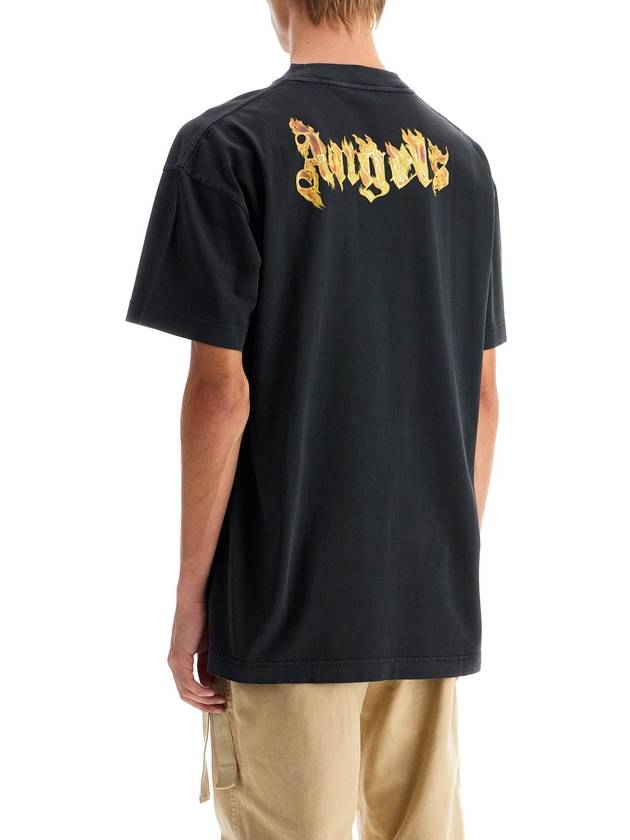 Palm Angels Burning Logo Short Sleeve T Shirt Black - PALM ANGELS - BALAAN 4