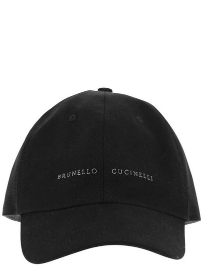 Embroidered Logo Cotton Ball Cap Black - BRUNELLO CUCINELLI - BALAAN 2