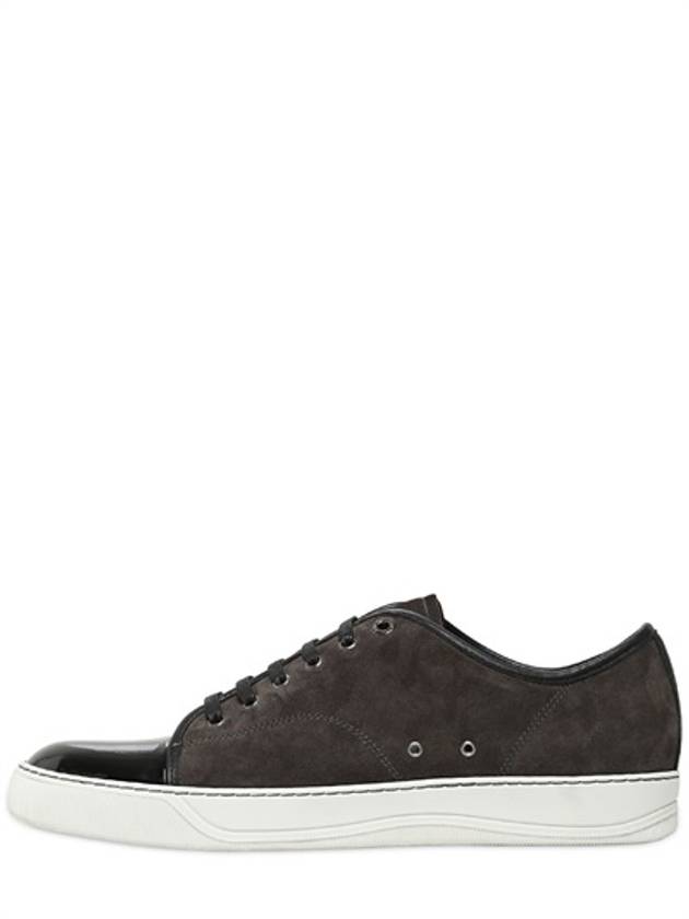 Cap Toe Velour Low Top Sneakers Black - LANVIN - BALAAN 4