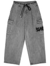 BBD Graffiti Logo Wide Denim Cargo Pants Gray - BLACKBLOND - BALAAN 3