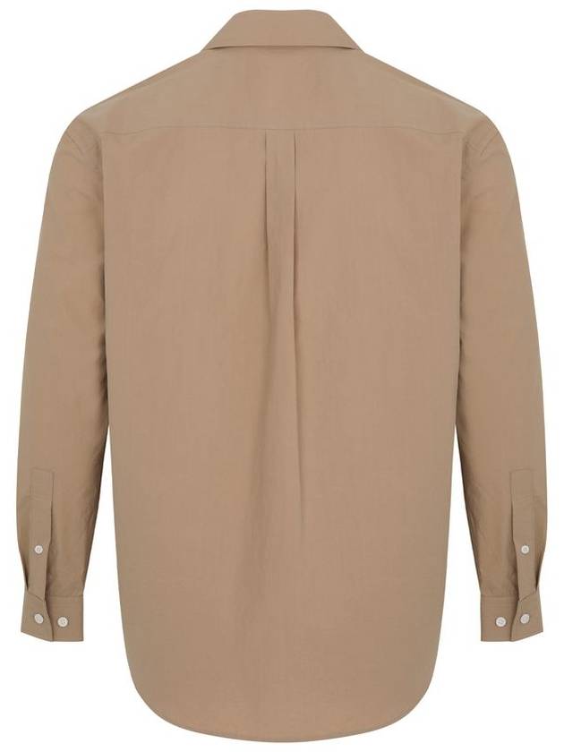 Men's Open Collar Long Sleeve Shirt Dark Beige SW21ESH07DI - SOLEW - BALAAN 3