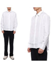 Tonal Heart Logo Long Sleeve Shirt White - AMI - BALAAN 3