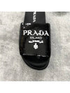 Logo Sequin Rubber Sole Slippers Black - PRADA - BALAAN 6