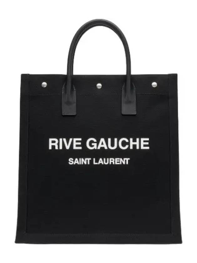 Rive Gauche Canvas Tote Bag Black - SAINT LAURENT - BALAAN 2