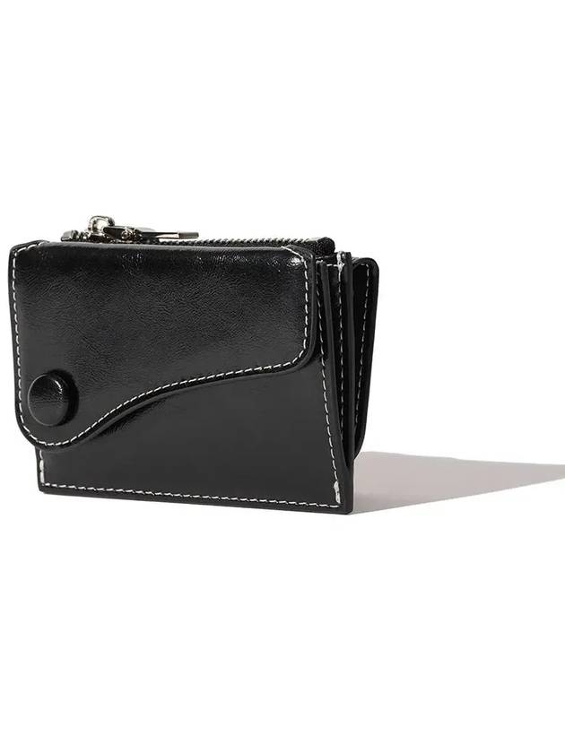 Dot saddle key ring coin zipper business card holder card holder black - LE MASQUE - BALAAN 3