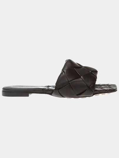 Women's Lido Leather Slippers Black - BOTTEGA VENETA - BALAAN 2