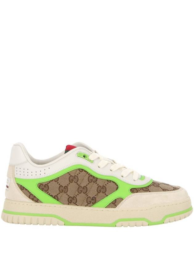 Men's Reweb Original GG Canvas Low Top Sneakers Beige Green - GUCCI - BALAAN 2