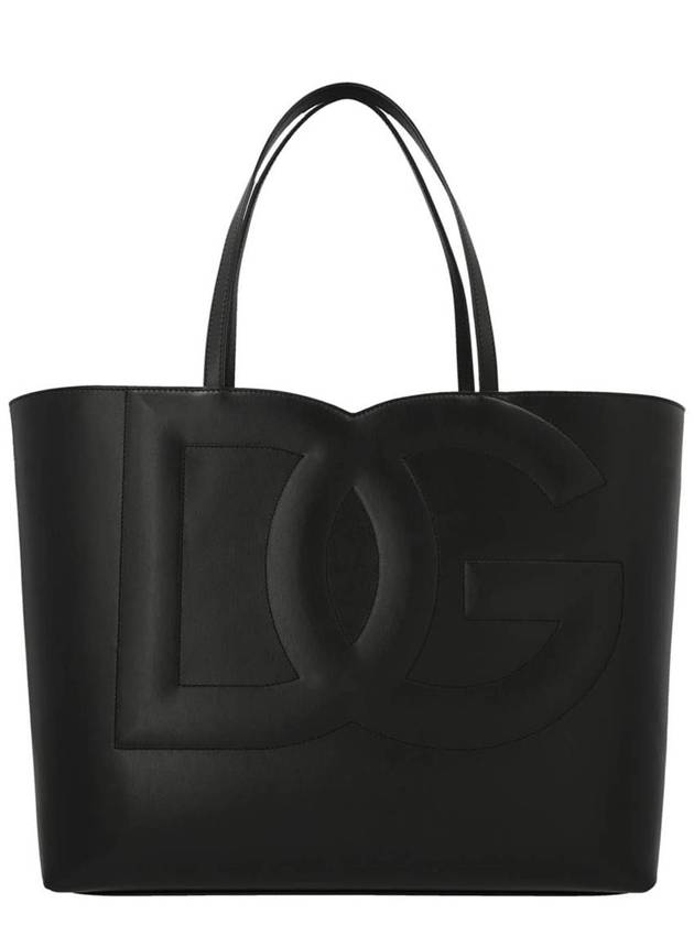 DG Logo Leather Tote Bag Black - DOLCE&GABBANA - BALAAN 2