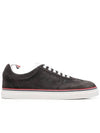 Men's 3 Bar Suede Low Top Sneakers Grey - THOM BROWNE - BALAAN 3