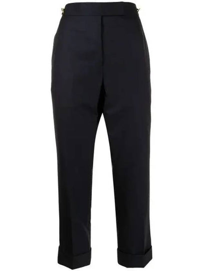 Low Rise Side Tab Wool Slacks Dark Grey - THOM BROWNE - BALAAN 2