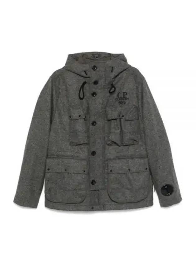 Shetland Twill Hooded Jacket Grey - CP COMPANY - BALAAN 2