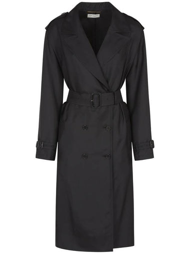 Saint Laurent  Coats Black - SAINT LAURENT - BALAAN 1