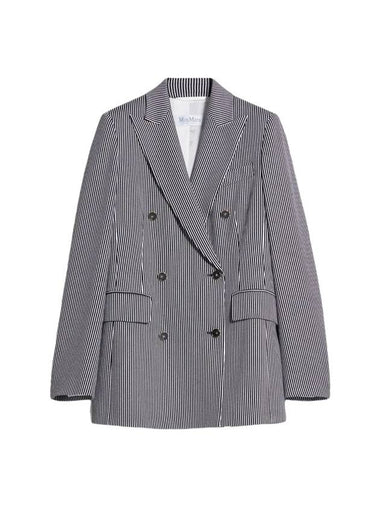 Paste Pinstripe Stretch Jersey Blazer Jacket Ultramarine - MAX MARA - BALAAN 1