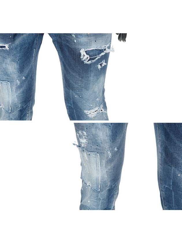 Front Zipper Multi-Painted Skater Jeans Blue - DSQUARED2 - BALAAN 5