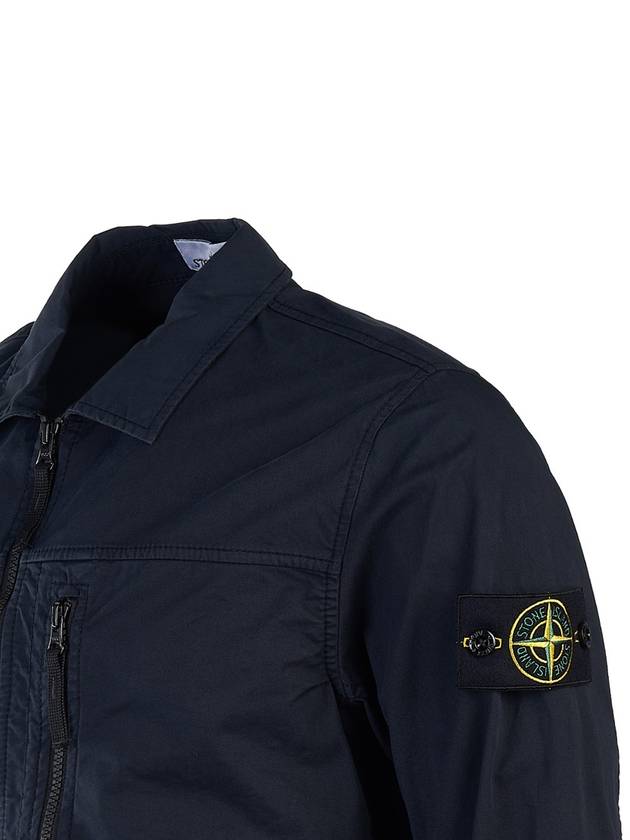 Supima Cotton Twill Stretch-TC Jacket Navy Blue - STONE ISLAND - BALAAN 6