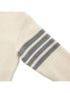 Women's 4 Bar Stripe Cashmere Pullover Knit Top White - THOM BROWNE - BALAAN 6