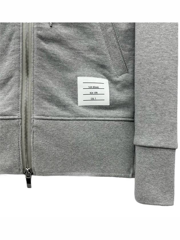 Engineered 4 Bar Diagonal Zip Up Hoodie Light Grey - THOM BROWNE - BALAAN 5