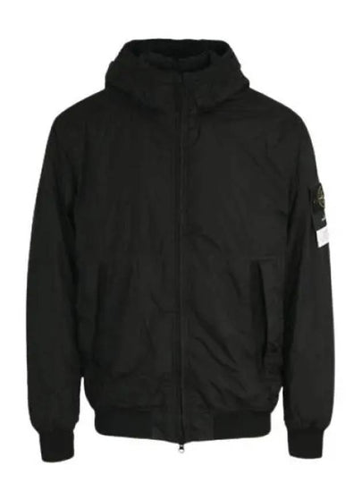 Men's Garment Dyed Crinkle Reps Recycled Nylon Primaloft TC Hooded Jacket Black - STONE ISLAND - BALAAN 2