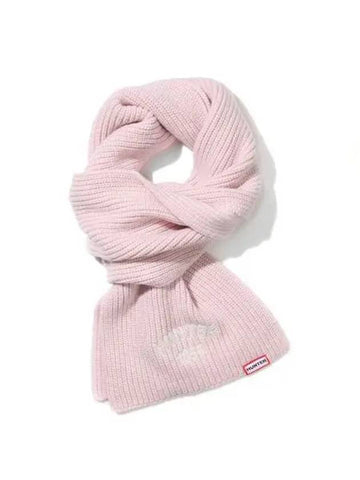 UNISEX Ribbed Knit Cashmere Scarf Pink HBW0001CNZPNK - HUNTER - BALAAN 1