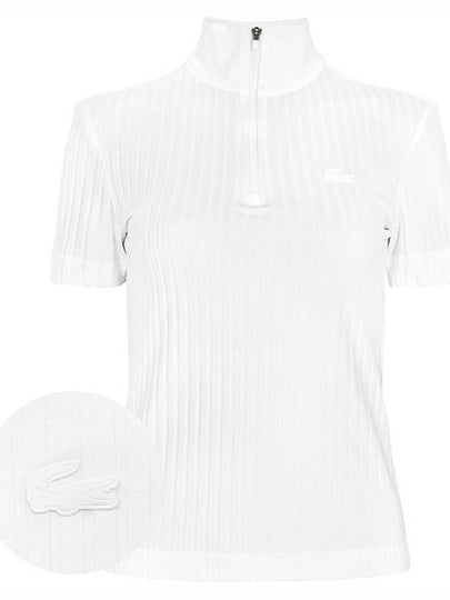 Stretch Viscose Blend Knit Top White - LACOSTE - BALAAN 2