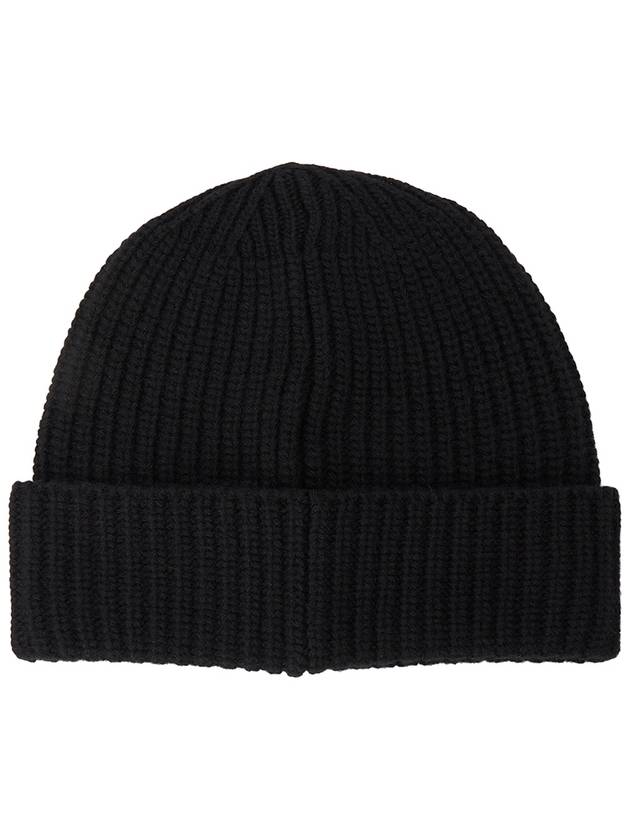 Logo Knit Beanie Black - STONE ISLAND - BALAAN 3