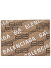 BB Monogram Print Card Wallet Brown - BALENCIAGA - BALAAN 1