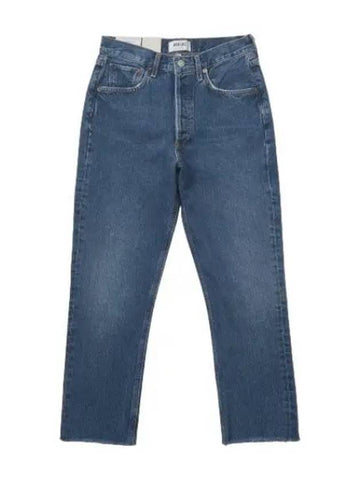 A Goldie Riley Cropped Straight Denim Pants Indigo Jeans - AGOLDE - BALAAN 1