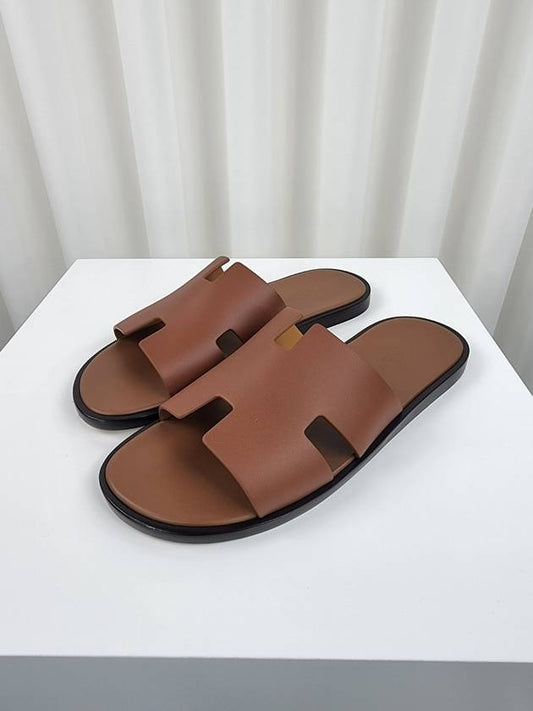 Izmir Leather Slippers Gold - HERMES - BALAAN 2