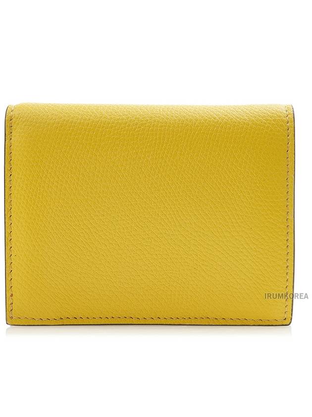 Compact V Logo Signature Calfskin Half Wallet Cedar Yellow - VALENTINO - BALAAN 4