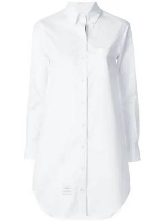 Women's Point Collar Poplin Short Dress White - THOM BROWNE - BALAAN 2