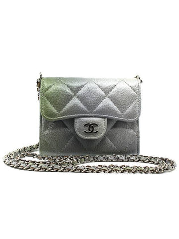 CH Classic Gradient Chain Card Wallet Silver CH21WT070SV55 - CHANEL - BALAAN 1