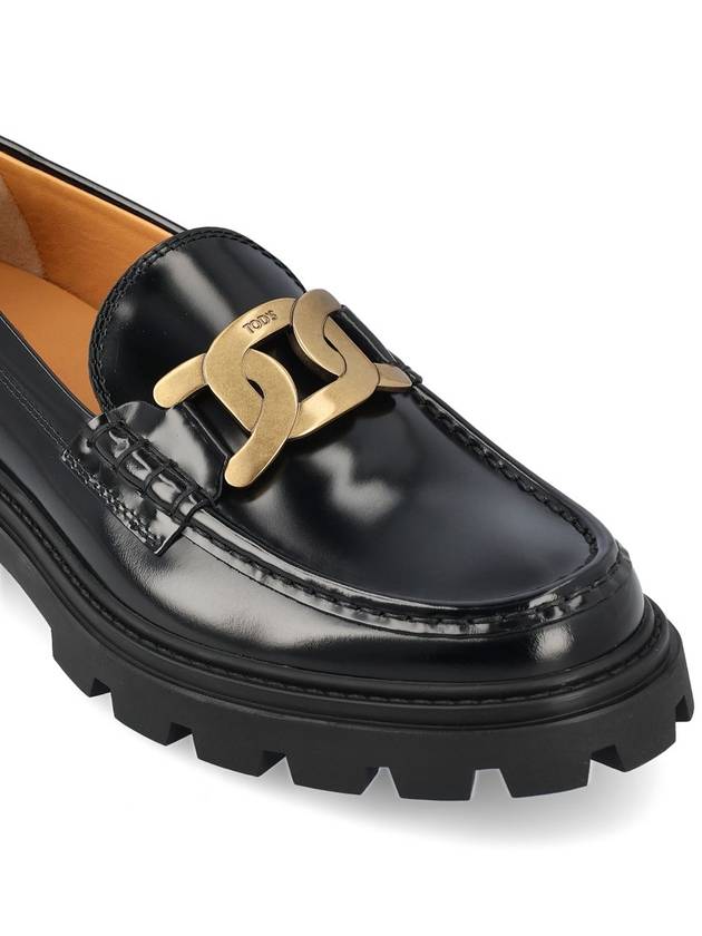 Women's Kate Metal Chain Leather Loafers Black - TOD'S - BALAAN 5