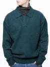 Men s M243TP08GN Dense Modal Open Collar Knit Green - CHANCE'S NOI - BALAAN 2