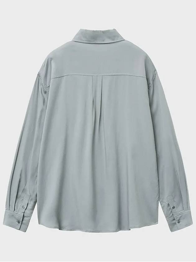 Classic Tencele Loose Fit Shirt Greyish Blue - NOIRER FOR WOMEN - BALAAN 4