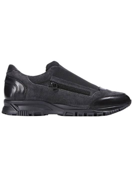 Zipper Trainer Low Top Sneakers Black - LANVIN - BALAAN 1