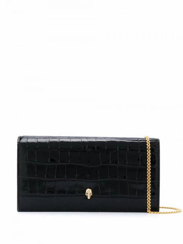 Skull Wallet On Chain Mini Bag Black - ALEXANDER MCQUEEN - BALAAN.