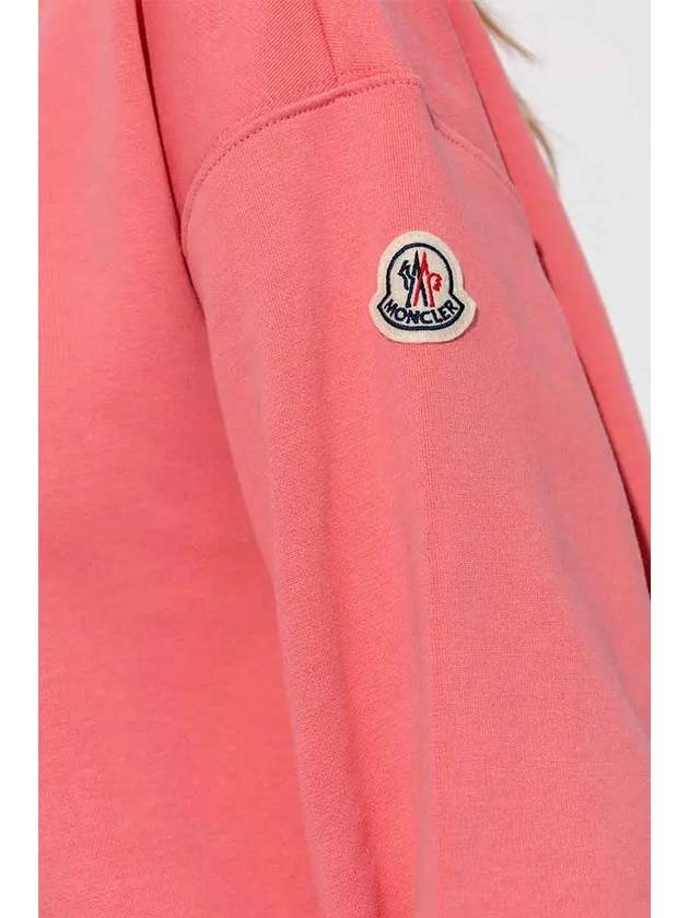 Logo Printed Cotton Sweatshirt Pink - MONCLER - BALAAN 3