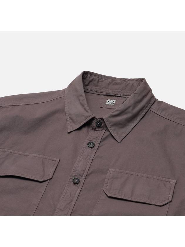 Organic Gabardine Buttoned Lens Long Slevee Shirt Purple - CP COMPANY - BALAAN 3