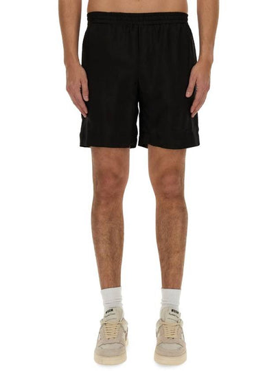 Embroidered Logo Shorts Black - MSGM - BALAAN 2