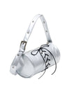 2WAY BELTED STRAP BARREL BAG SMALLGLOSSY SILVER - DON’T ASK MY PLAN - BALAAN 1