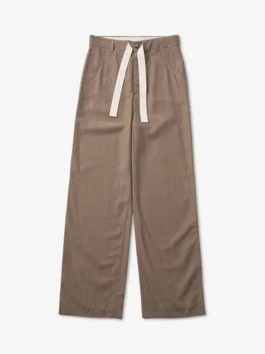 Loose fit Timeo linen pants Fossil brown NM22PFPA0147720672904 - NANUSHKA - BALAAN 1