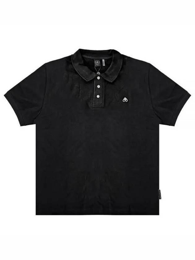 Embroidered Logo Short Sleeve Polo Shirt Black - MOOSE KNUCKLES - BALAAN 2