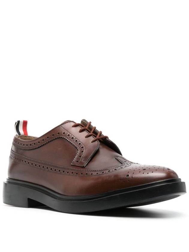 Long Wing Round Toe Leather Brogues Brown - THOM BROWNE - BALAAN 4