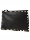 Rockstud Medium Clutch NWP00269 0NO Black - VALENTINO - BALAAN 4