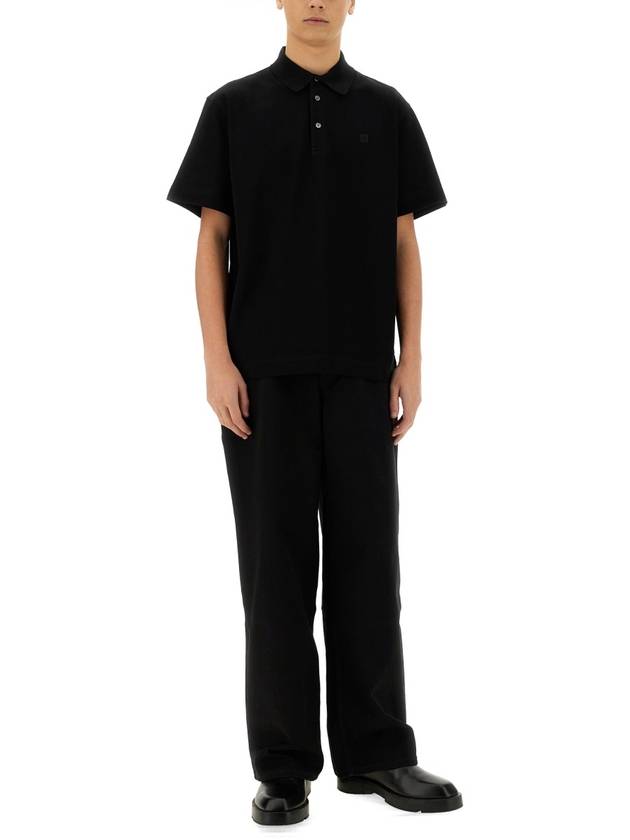 Embroidered Logo Cotton Polo Shirt Black - GIVENCHY - BALAAN 3