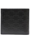 Triomphe Embossed Calfskin Half Wallet Black - CELINE - BALAAN 3