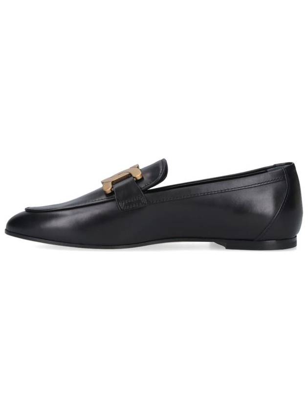 Kate Metal Logo Leather Loafers Black - TOD'S - BALAAN 4